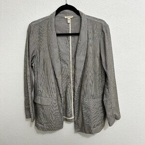 Eileen‎ Fisher Jacket PM Organic Cotton Linen Striped Coastal Lagenlook Capsule